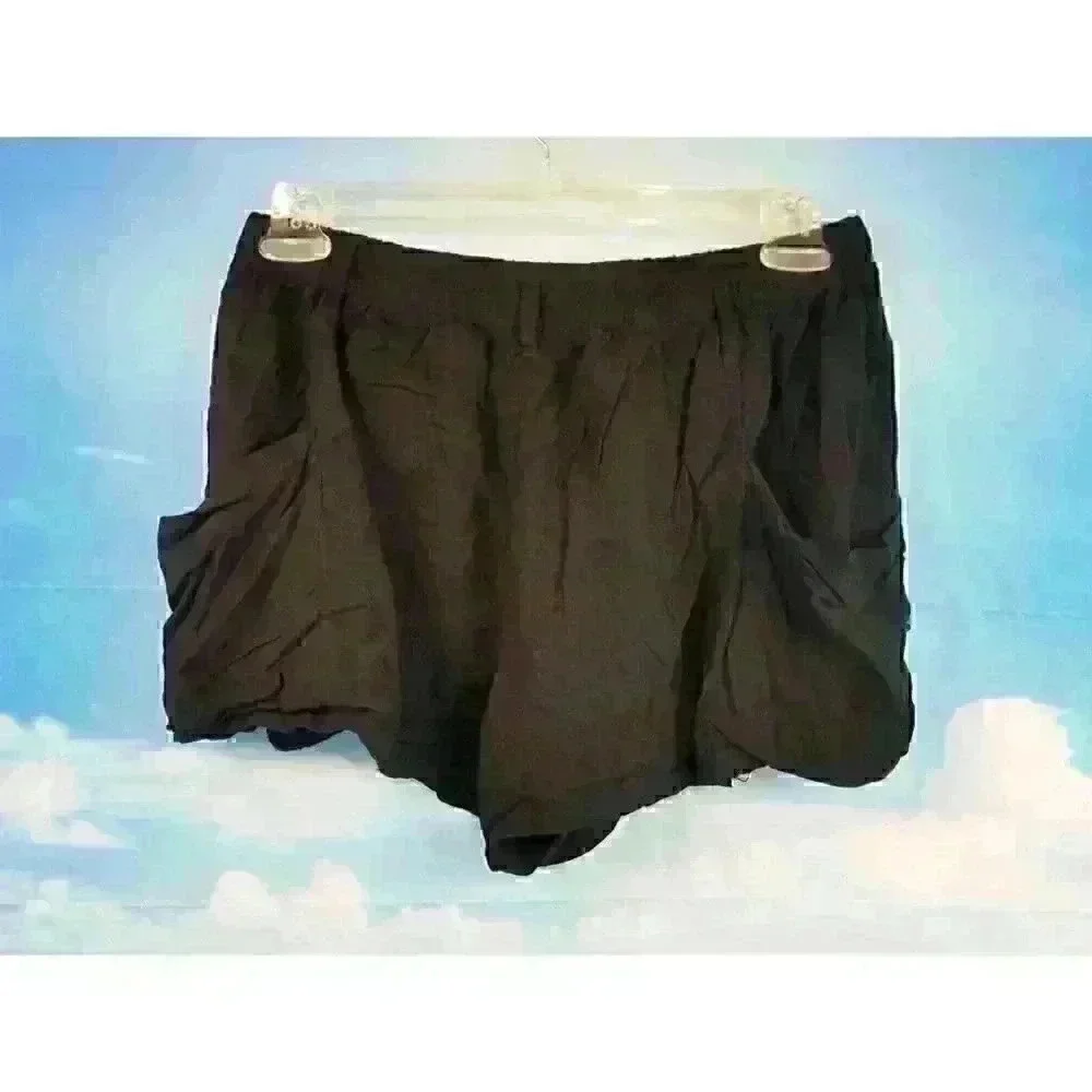 FOREVER 21 PLUS Womans BLACK Shorts Lightweight STRETCH Floppy Pockets size XL